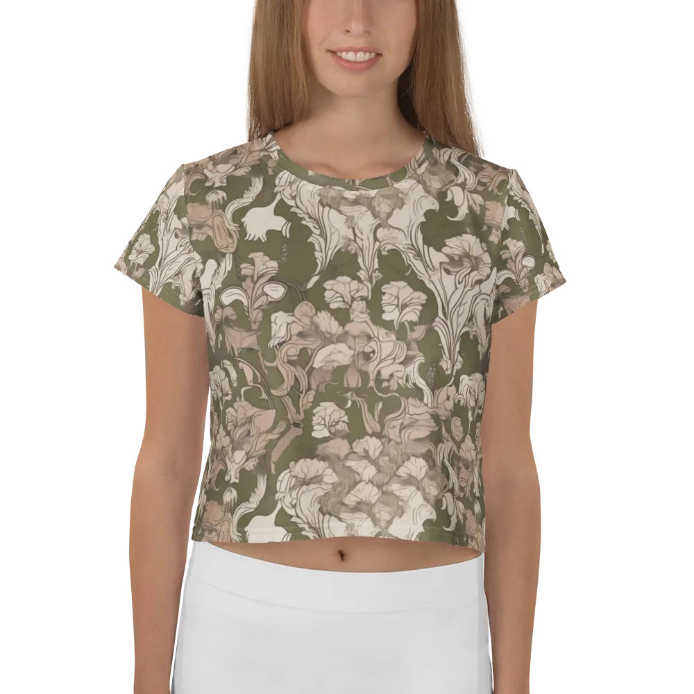 Moss Garden Reverie on Crop Tee — Front