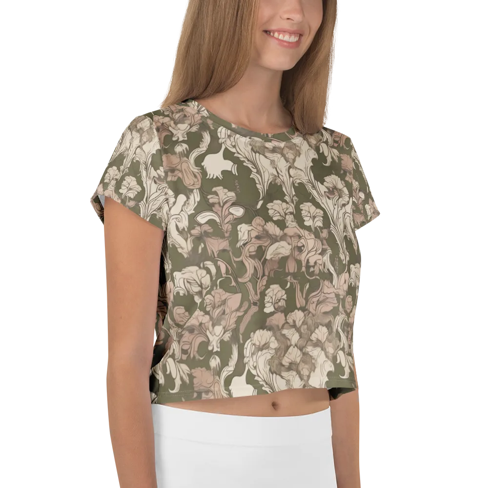 Moss Garden Reverie on Crop Tee — Right