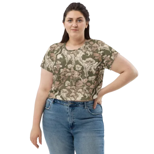 Moss Garden Reverie on a Crop Tee