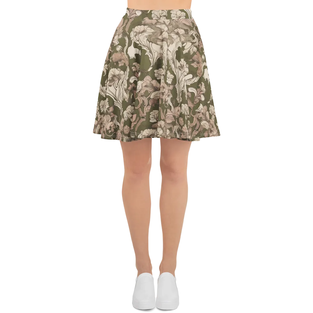 Moss Garden Reverie on Skater Skirt — Front
