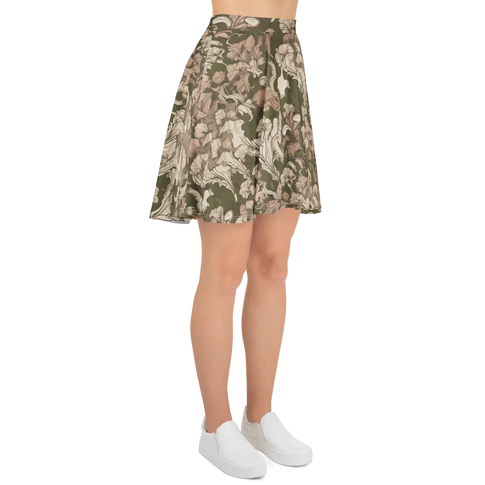 Moss Garden Reverie on Skater Skirt — Right