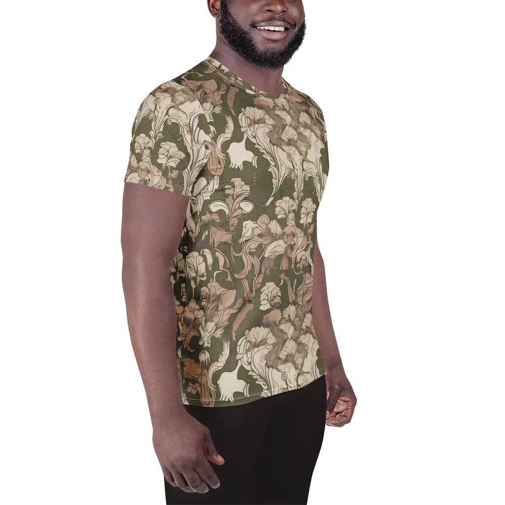 Moss Garden Reverie on Men's Athletic T-Shirt — Right