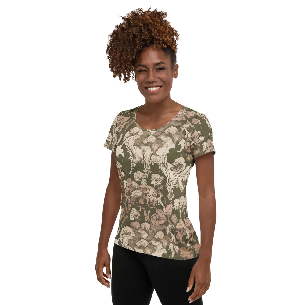 Moss Garden Reverie on Women's Athletic T-Shirt — Left
