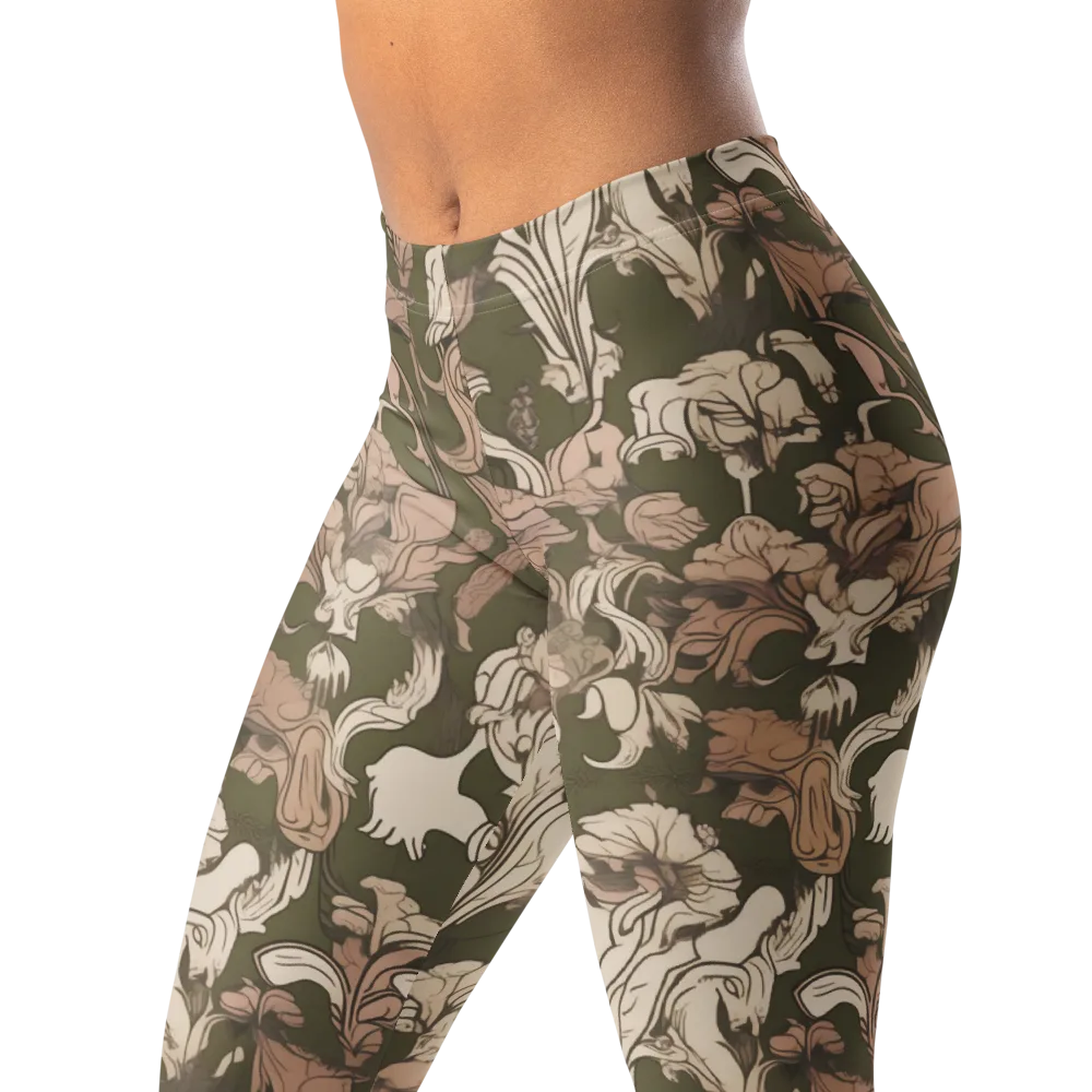 Moss Garden Reverie on Leggings — Left Front