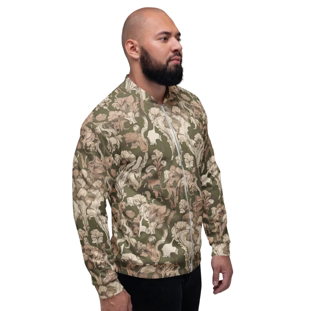 Moss Garden Reverie on Bomber Jacket — Right