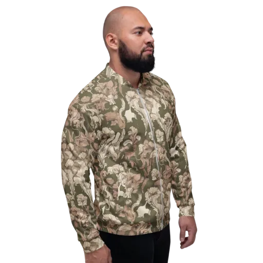 Moss Garden Reverie on a Bomber Jacket