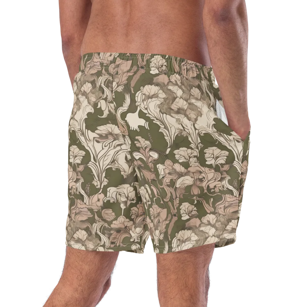 Moss Garden Reverie on Swim Trunks — Right Back