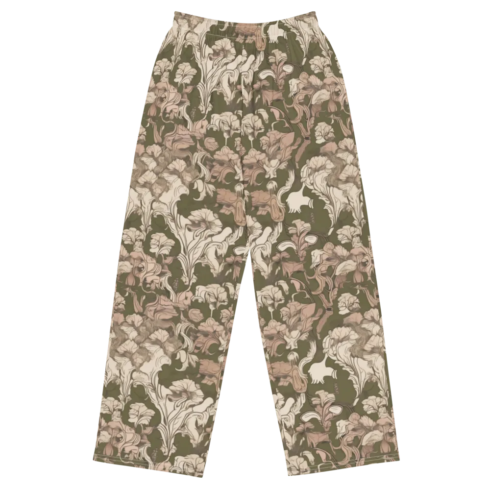 Moss Garden Reverie on Wide-Leg Pants — Front