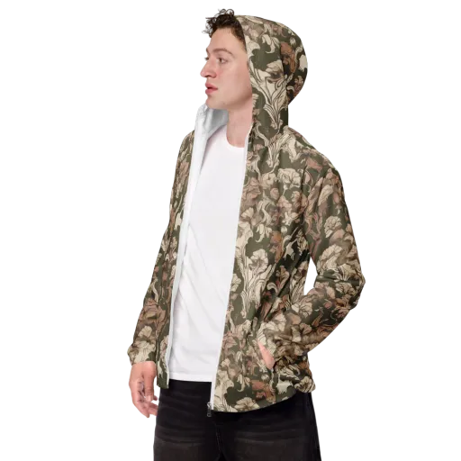 Moss Garden Reverie on a Men's Windbreaker