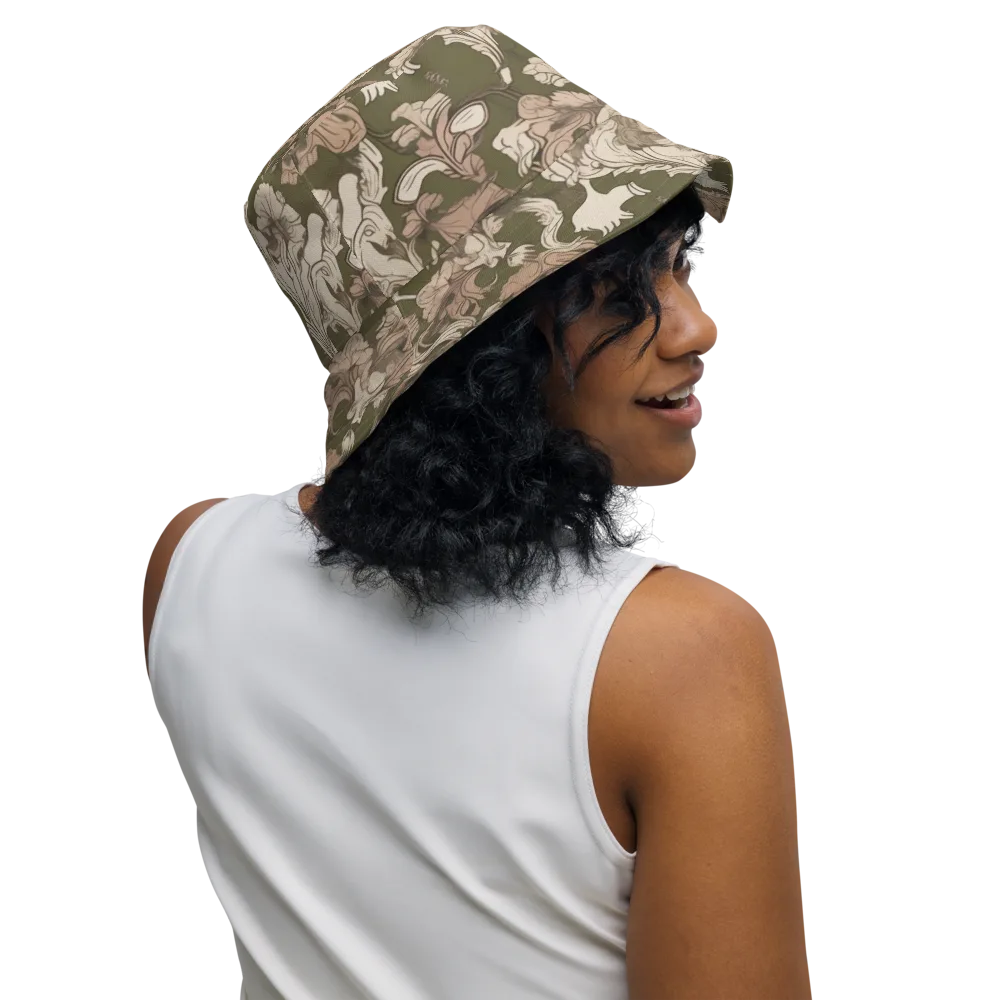 Moss Garden Reverie on Reversible Bucket Hat — Right Outside