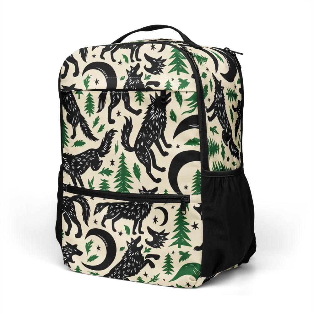 Black Pine Howl on Utility Backpack — Left Front