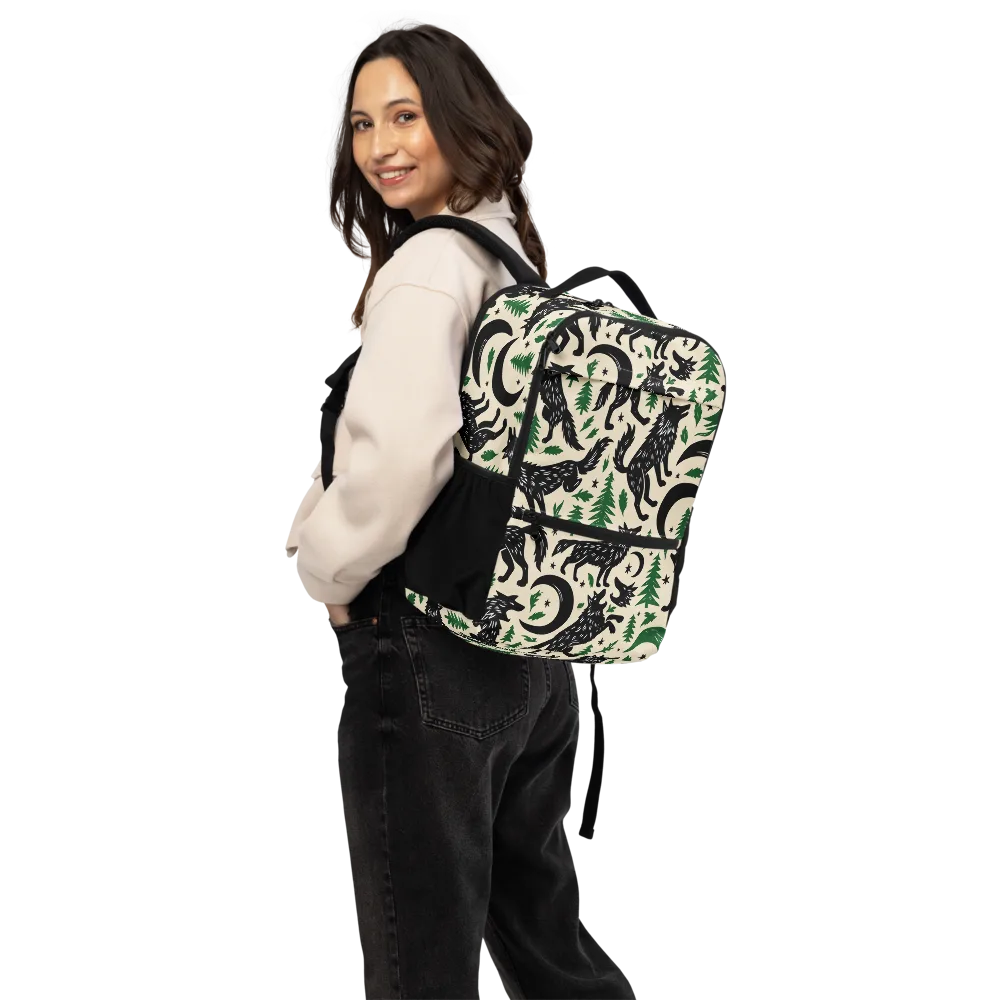 Black Pine Howl on Utility Backpack — Back