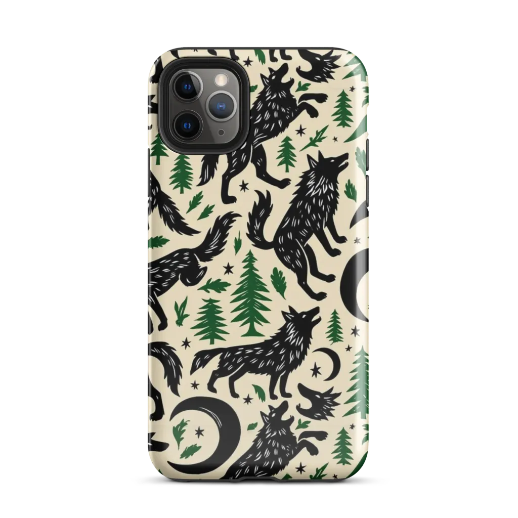 Black Pine Howl on Tough Case for iPhone® — Front