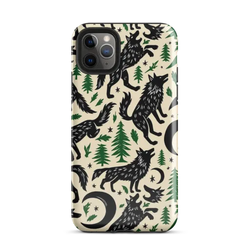 Black Pine Howl on a Tough Case for iPhone®