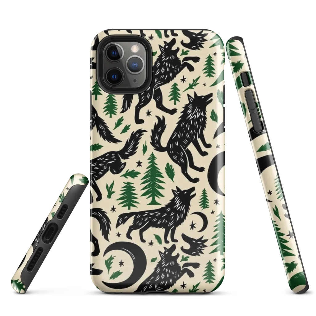 Black Pine Howl on Tough Case for iPhone® — Front