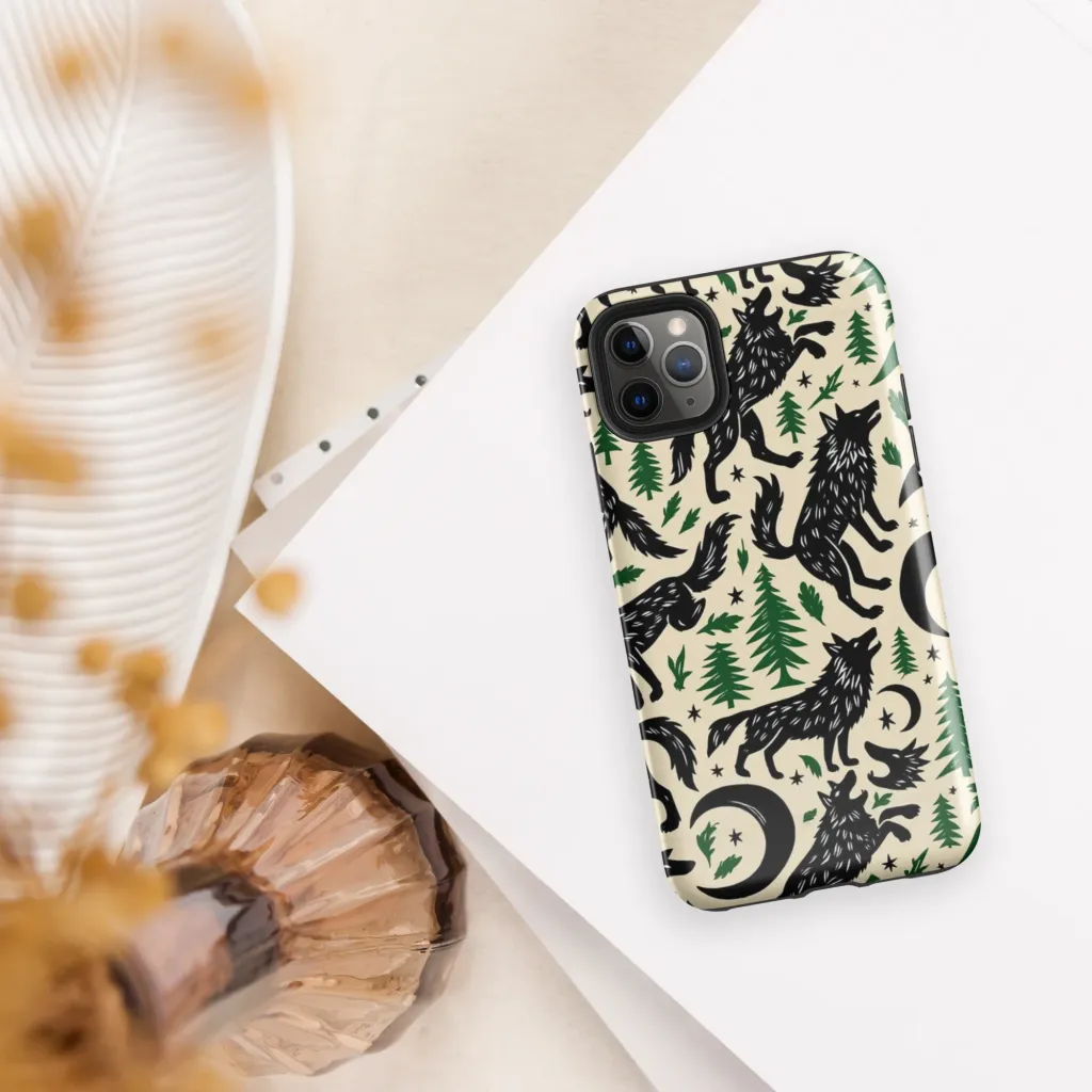Black Pine Howl on Tough Case for iPhone® — Front