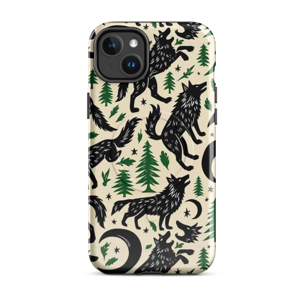 Black Pine Howl on MagSafe Tough Case for iPhone® — Front