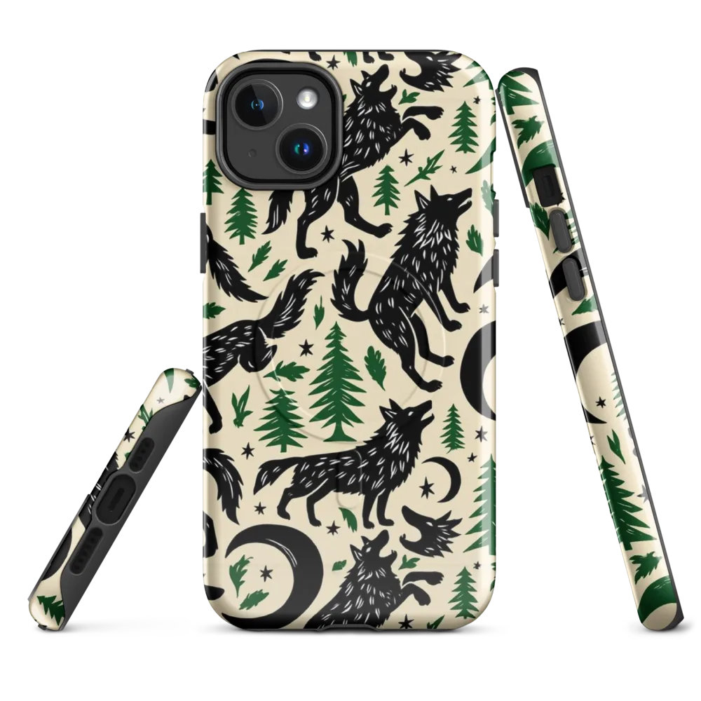 Black Pine Howl on MagSafe Tough Case for iPhone® — Front