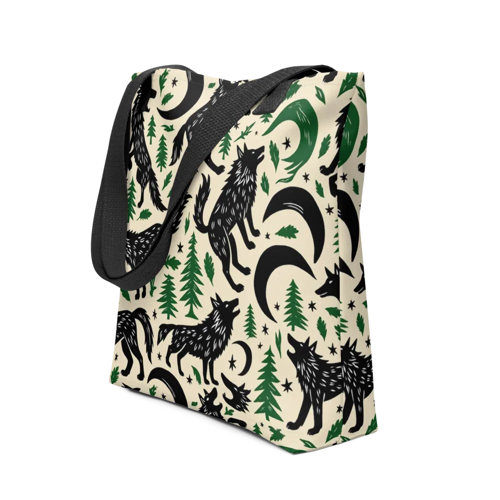 Black Pine Howl on Tote Bag — Front