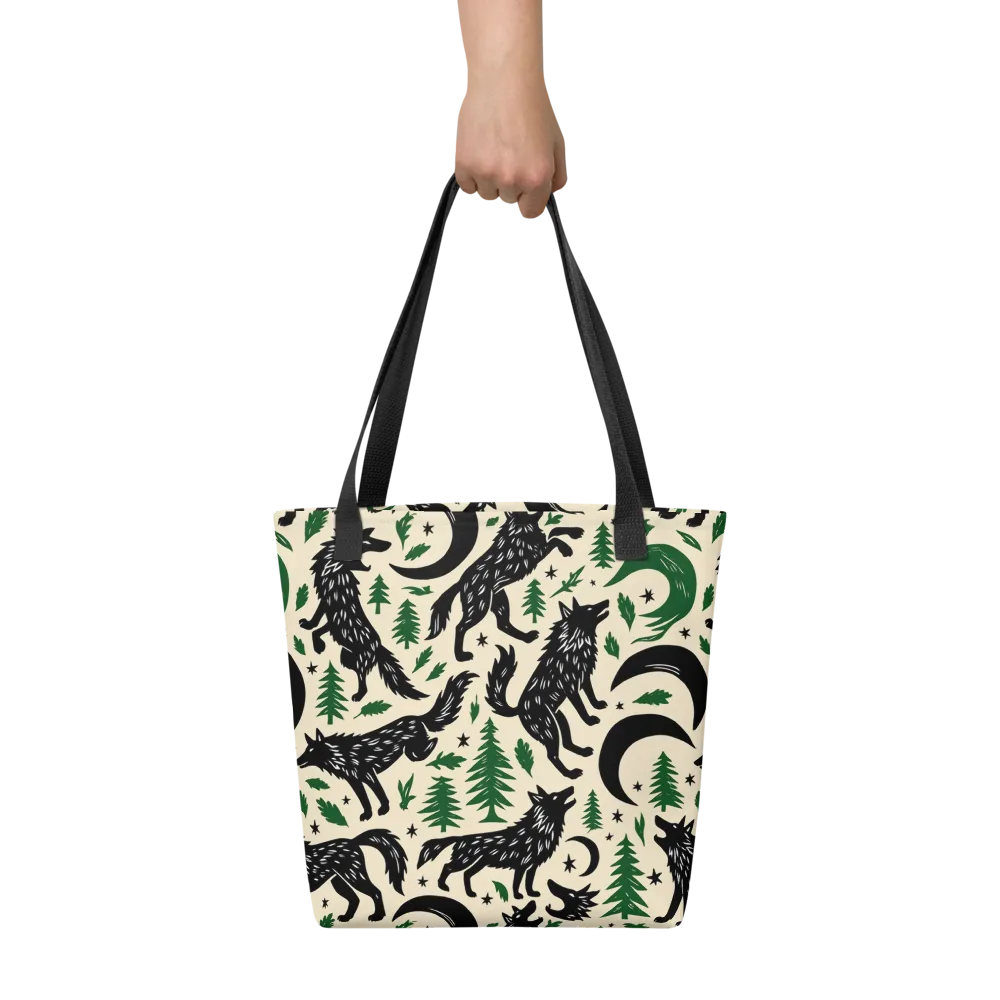 Black Pine Howl on Tote Bag — Front