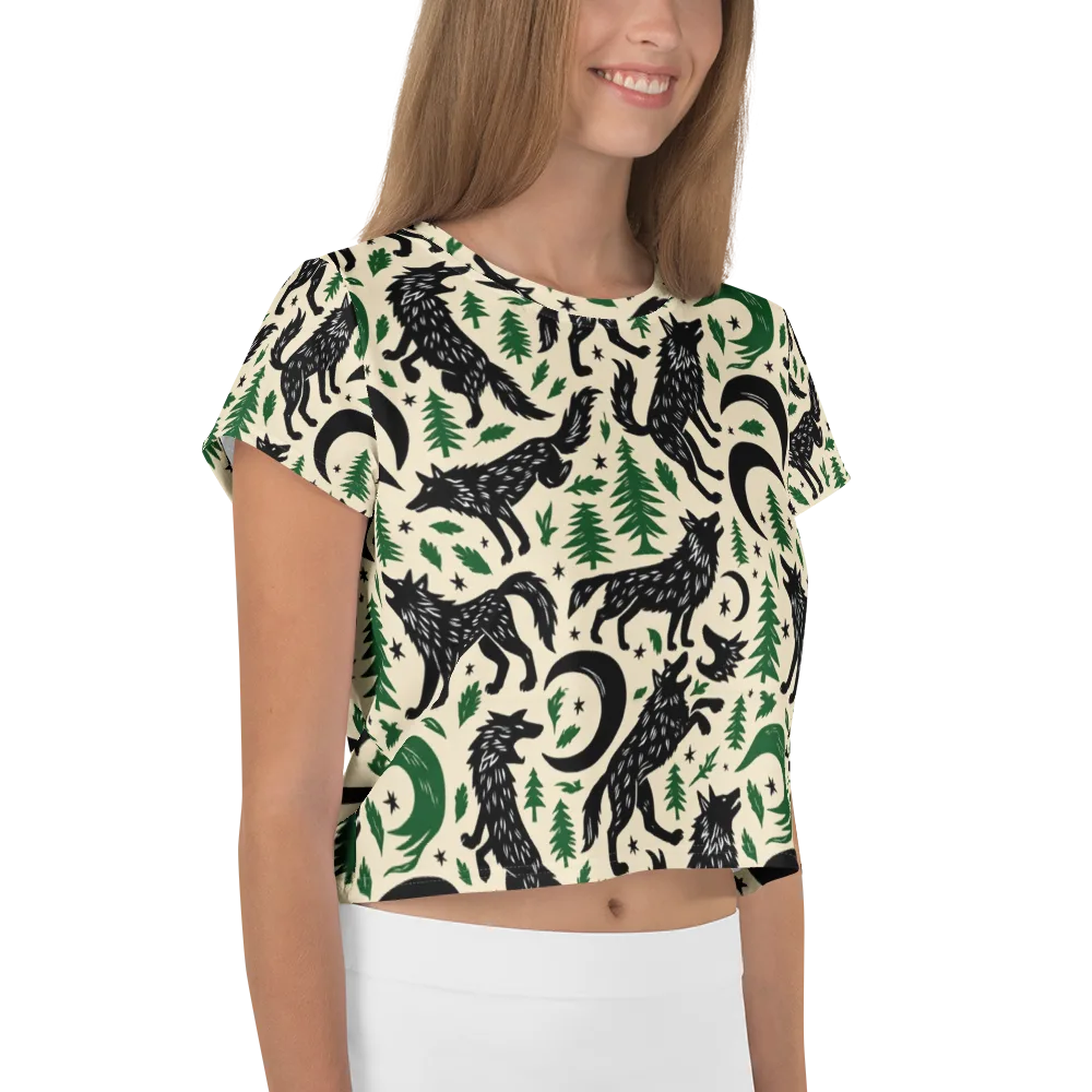 Black Pine Howl on Crop Tee — Right