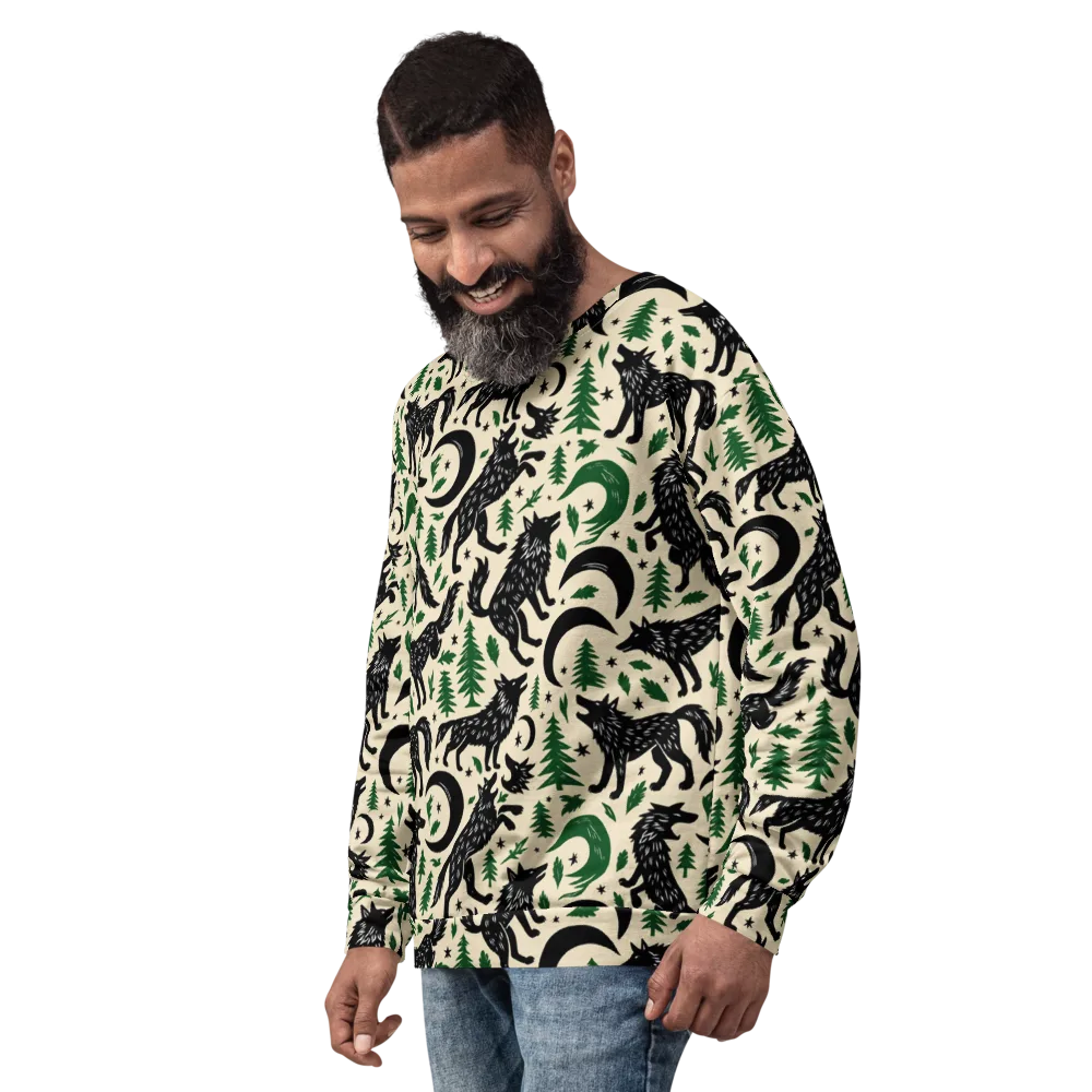 Black Pine Howl on Sweatshirt — Left Front