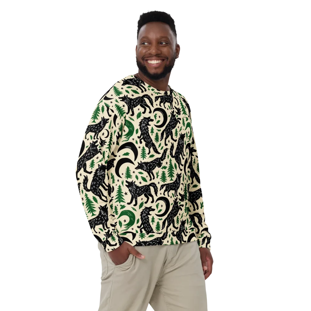 Black Pine Howl on Sweatshirt — Front
