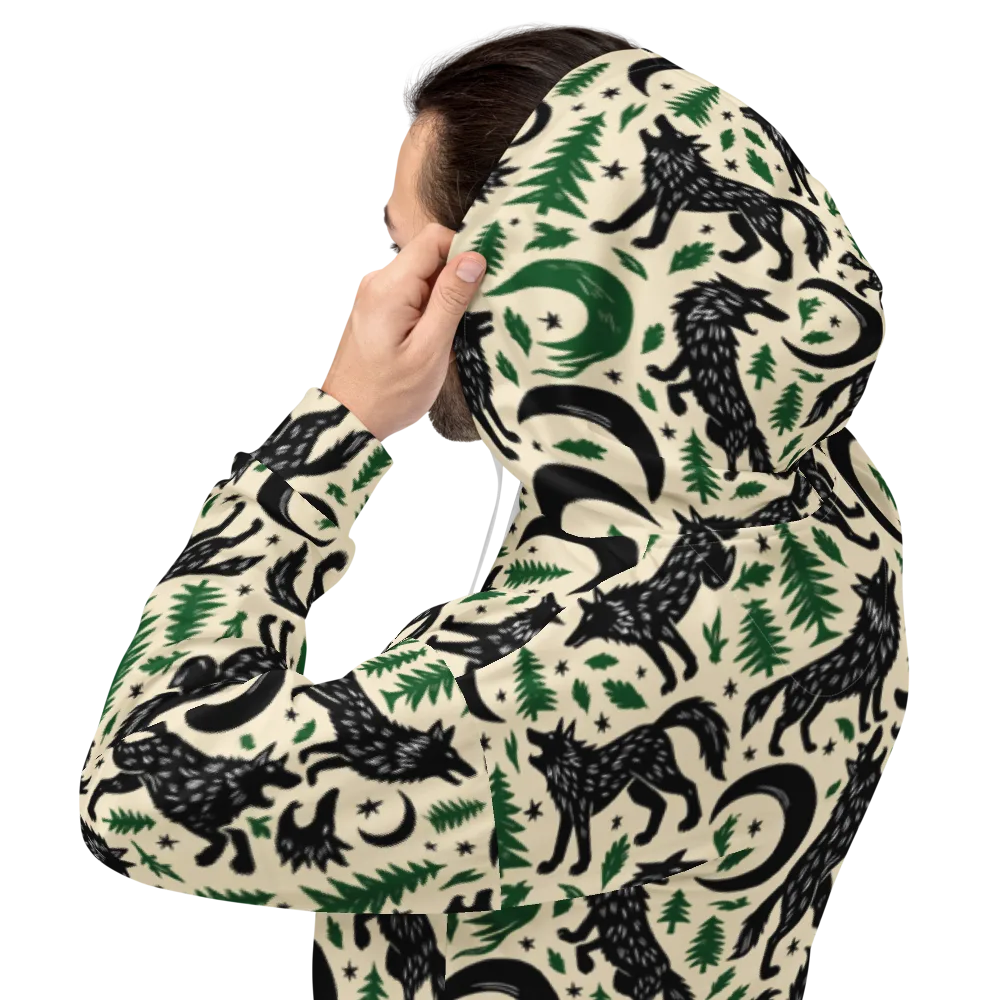 Black Pine Howl on Hoodie — Back