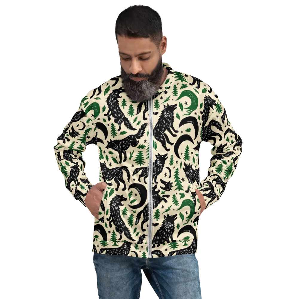 Black Pine Howl on Bomber Jacket — Front