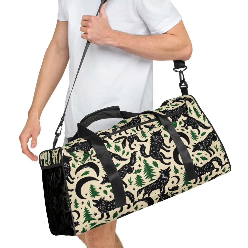 Black Pine Howl on Duffle Bag — Right Front