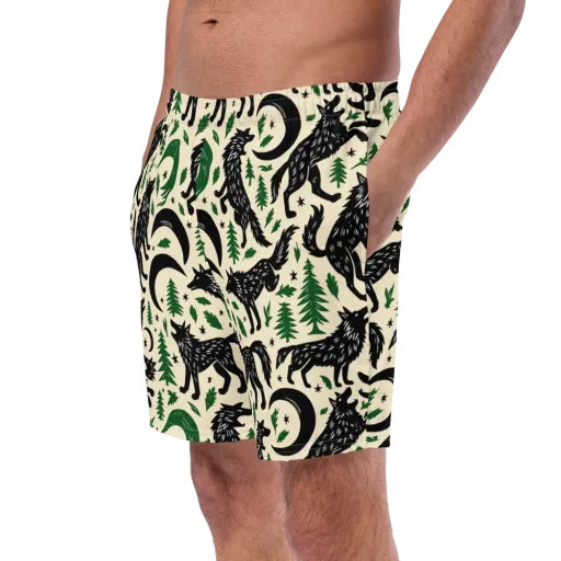 Black Pine Howl on a Swim Trunks