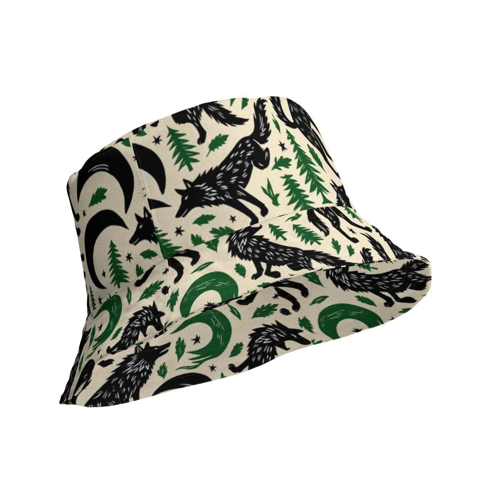 Black Pine Howl on Reversible Bucket Hat — Product details Outside