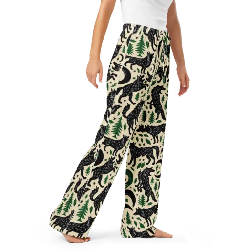Black Pine Howl on a Women's Pajama Pants
