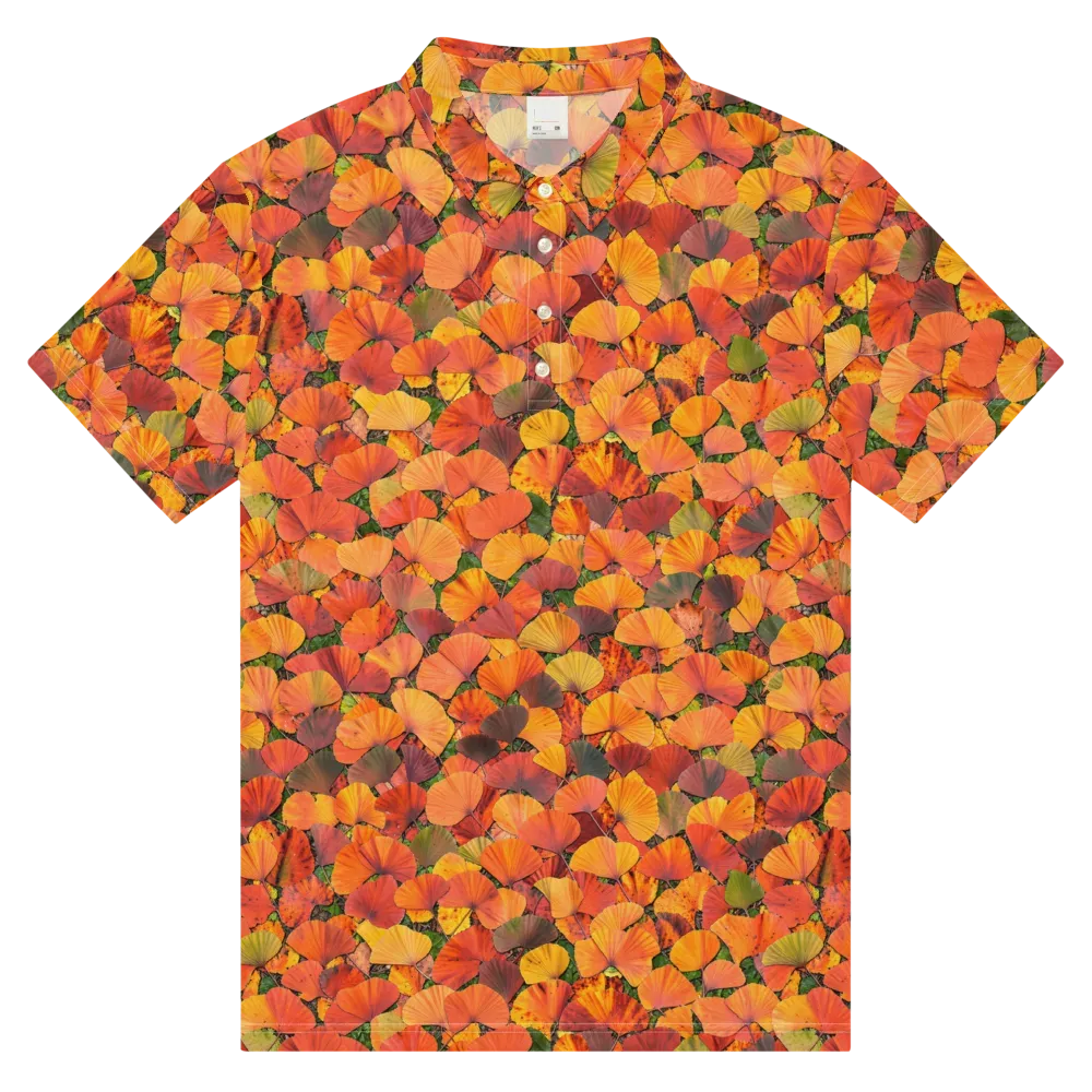 Ginkgo Inferno on Men's Slim Fit Polo Shirt — Front