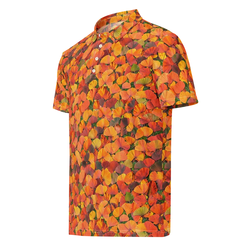 Ginkgo Inferno on Men's Slim Fit Polo Shirt — Left Front