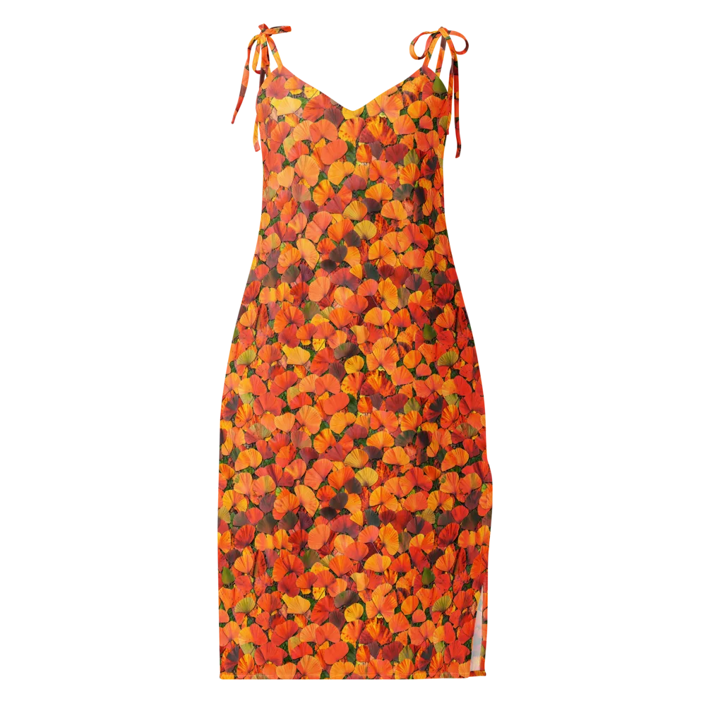 Ginkgo Inferno on Slip Dress — Front