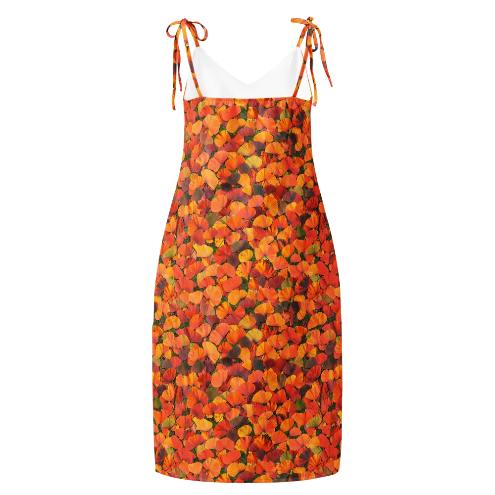 Ginkgo Inferno on Slip Dress — Back