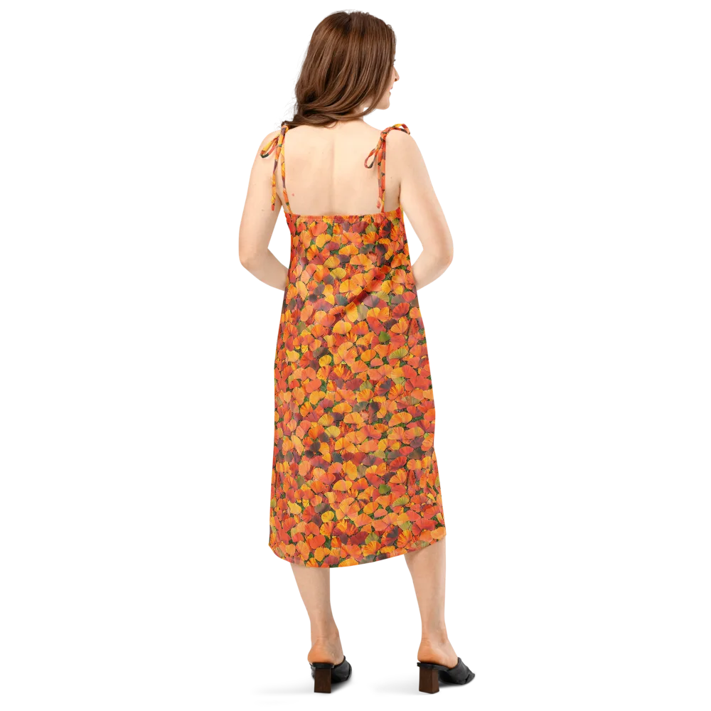 Ginkgo Inferno on Slip Dress — Back