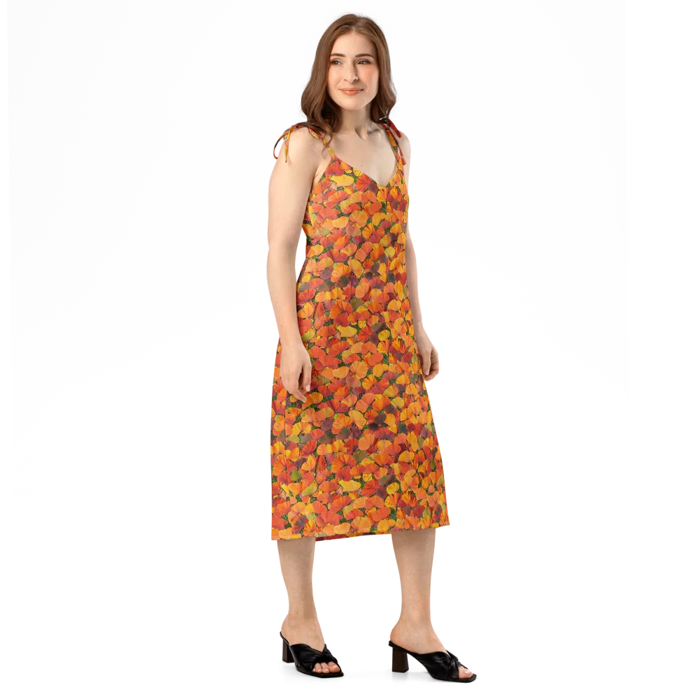 Ginkgo Inferno on Slip Dress — Right Front
