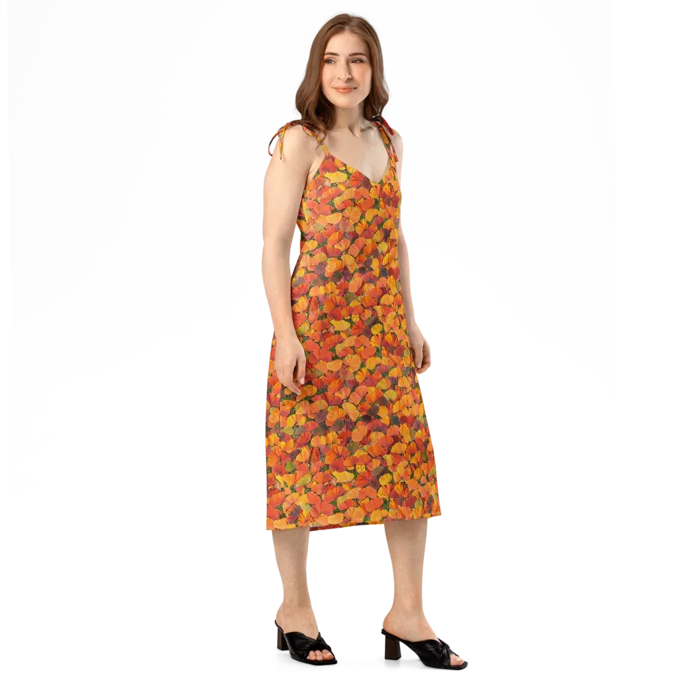 Ginkgo Inferno on Slip Dress — Right Front
