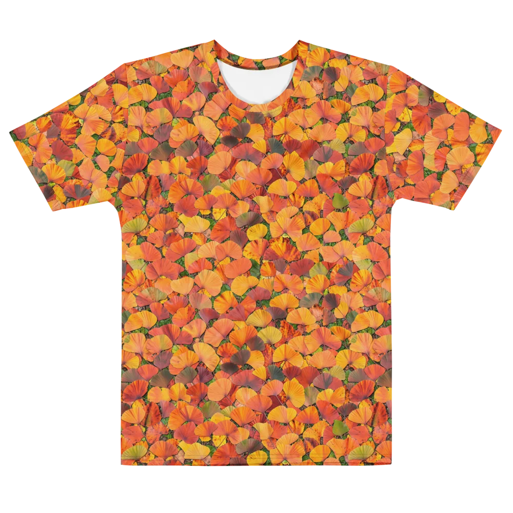 Ginkgo Inferno on Men's Cotton Crew Neck T-Shirt — Front