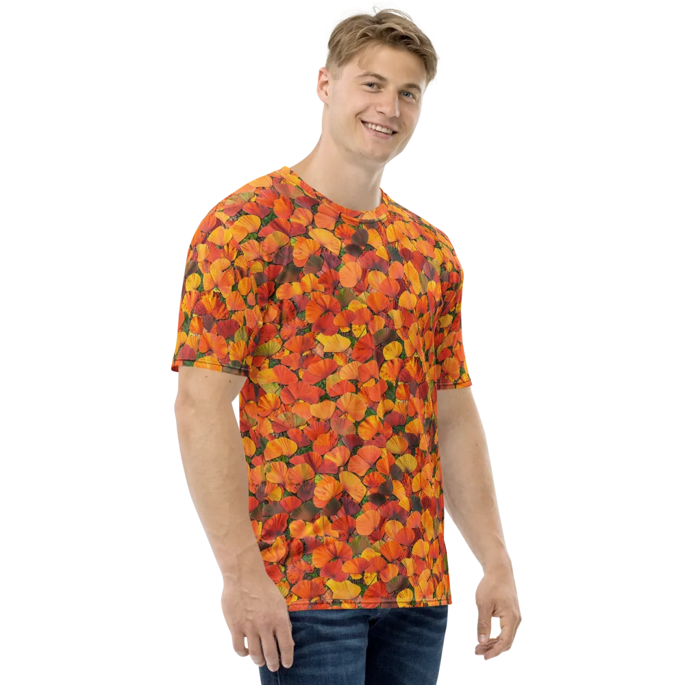 Ginkgo Inferno on Men's Crew Neck T-Shirt — Right