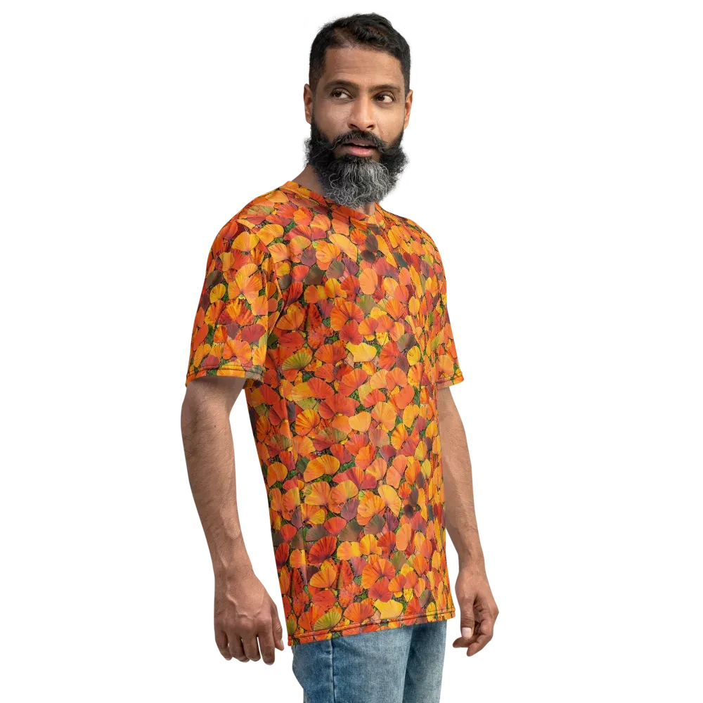 Ginkgo Inferno on Men's Crew Neck T-Shirt — Right