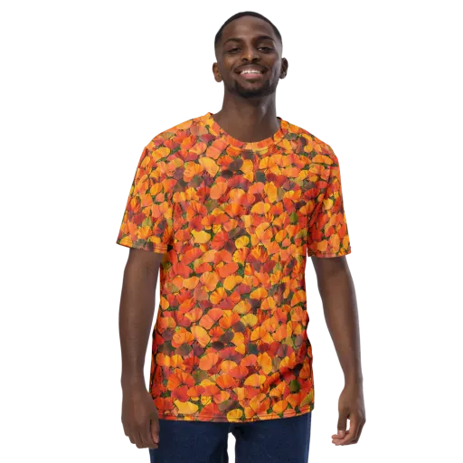 Ginkgo Inferno on a Men's Crew Neck T-Shirt