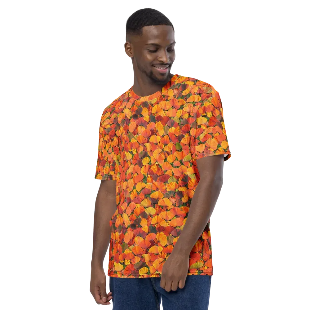 Ginkgo Inferno on Men's Crew Neck T-Shirt — Left