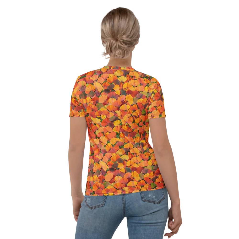 Ginkgo Inferno on Women's Crew Neck T-Shirt — Back
