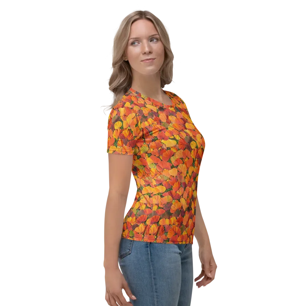 Ginkgo Inferno on Women's Crew Neck T-Shirt — Right