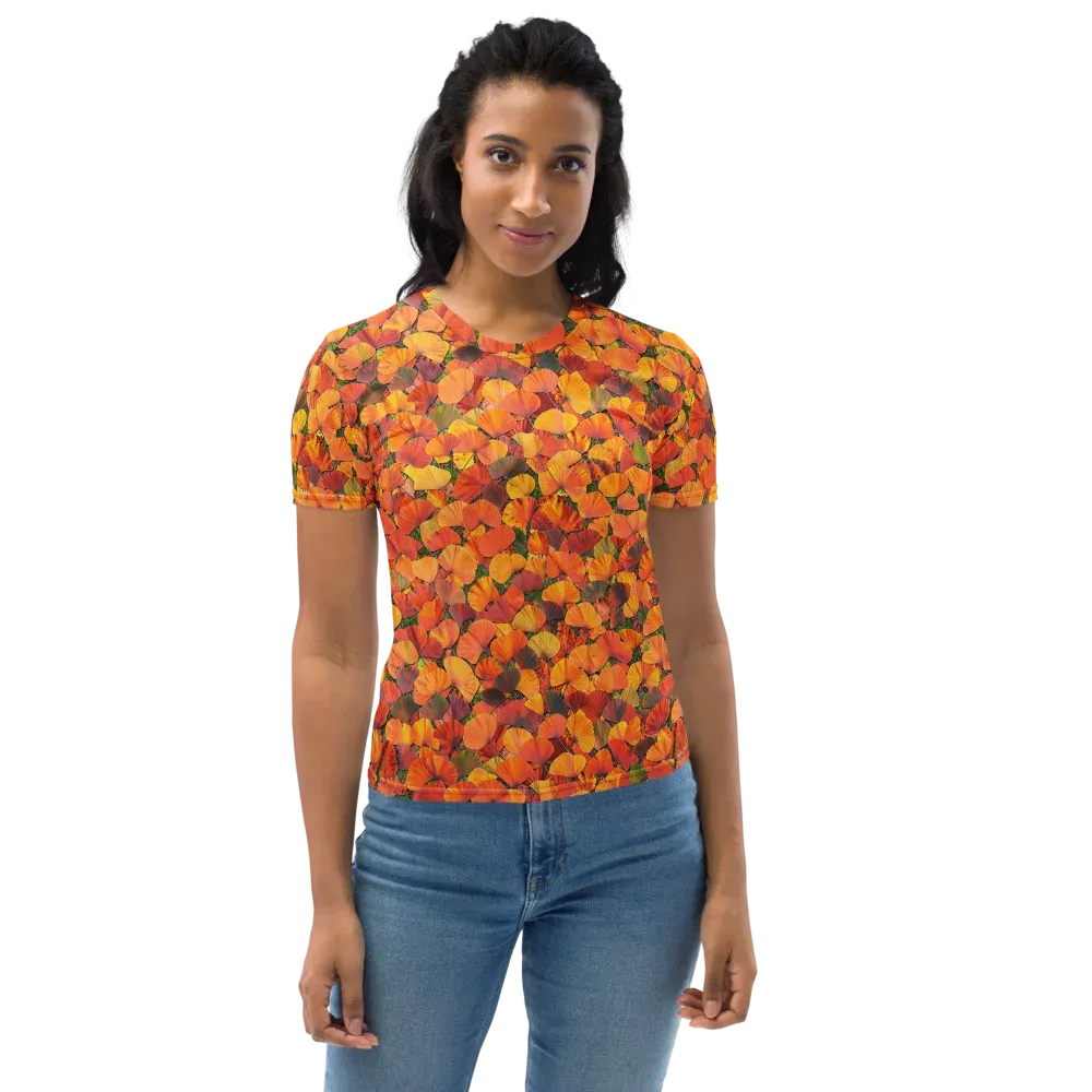 Ginkgo Inferno on Women's Crew Neck T-Shirt — Front