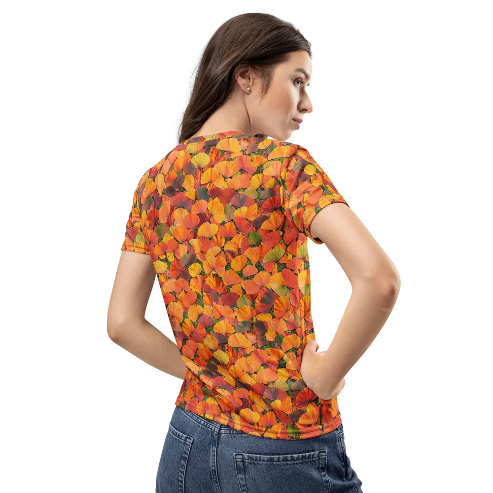 Ginkgo Inferno on Women's Crew Neck T-Shirt — Back