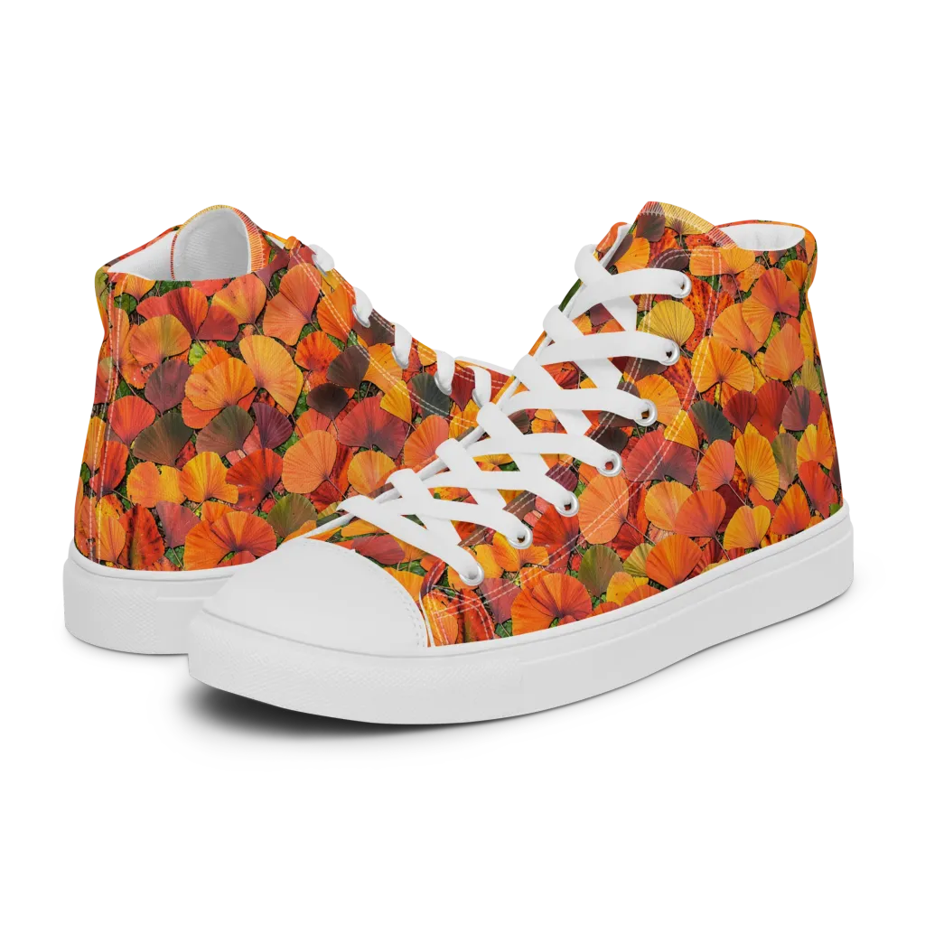 Ginkgo Inferno on Women's High Top Canvas Shoes — Left